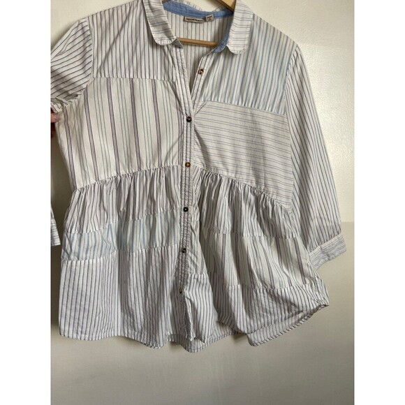 HOLDING HORSES Anthropologie Tiered Patch Tunic Size M - Picture 5 of 8